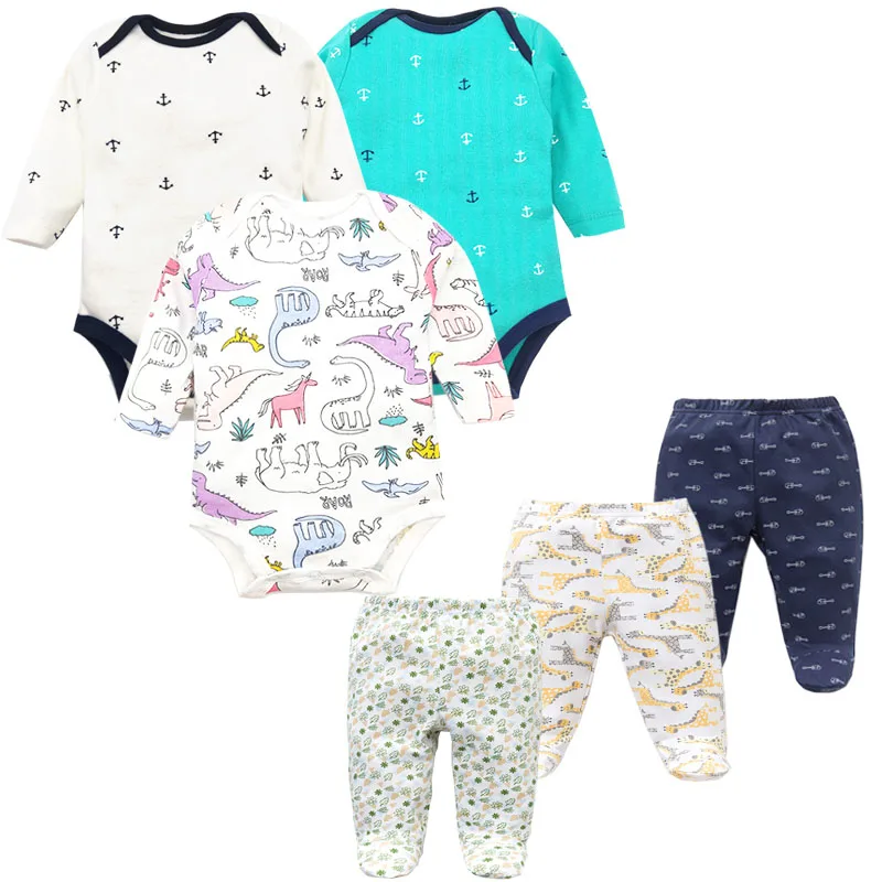 Style 11 6 шт./лот; комплекты модной одежды для малышей; хлопковые комбинезоны с длинными рукавами для новорожденных и малышей+ штанишки для малышей; одежда для маленьких мальчиков и девочек - Цвет: Style 11