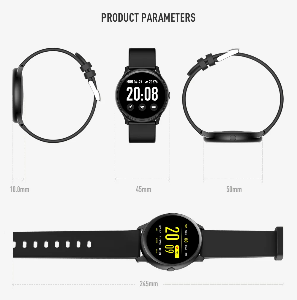 KW19 спортивные часы для apple watch, для женщин, смарт-браслет, для мужчин, фитнес-браслет, mp3 камера, часы, умные часы