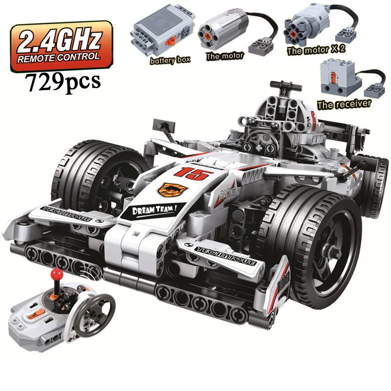 

729pcs City F1 Racing Car Remote Control High-Tech RC Car Electric truck Motor Building Blocks bricks Toys For Children gifts