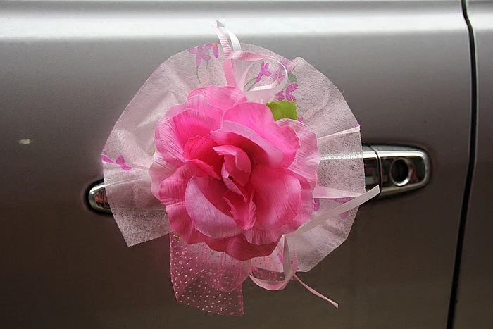 Белый розовый фиолетовый красный 1 шт Happy Wedding автомобиля ручки зеркала заднего