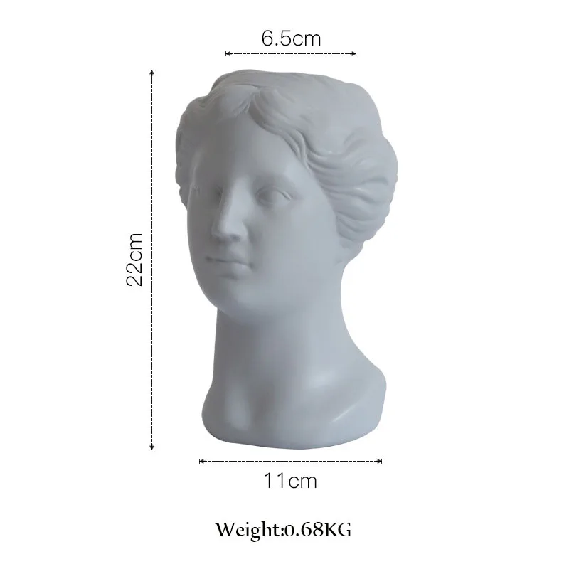 

Modern Nordic Style Creative Goddess Vase Human Head Decorative Ornaments Resin Venus Vase Home Decoration Crafts Artwork