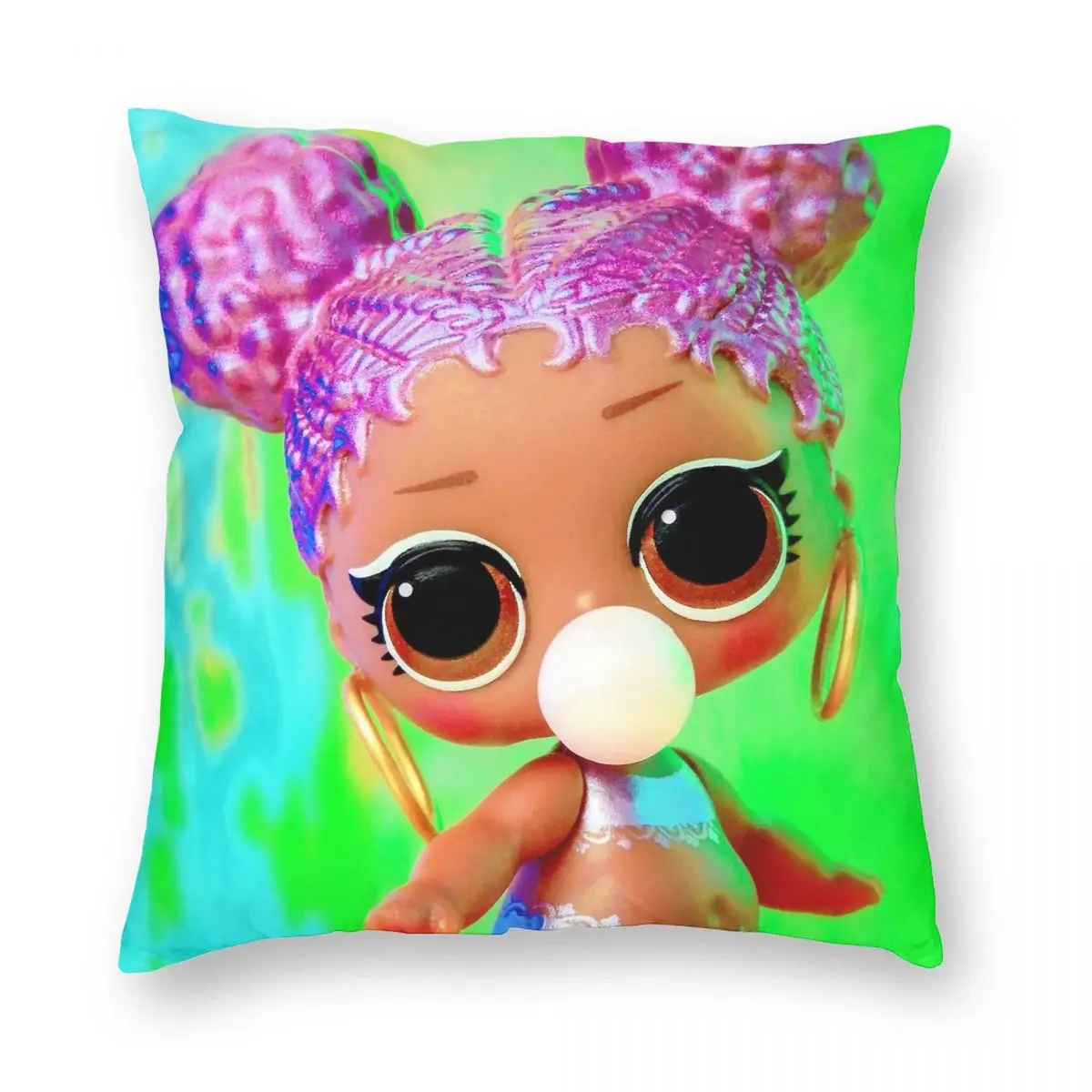 

LOL Surprise BB Tingz Square Pillowcase Polyester Linen Velvet Pattern Zip Decorative Pillow Case Home Cushion Cover