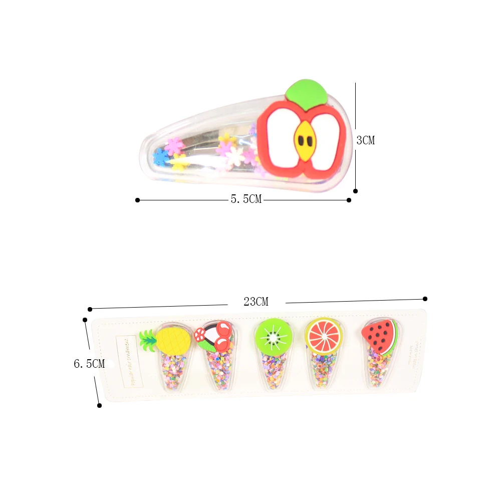5 шт. Милая фруктовая пластмассовая заколка для волос украшения детский душ