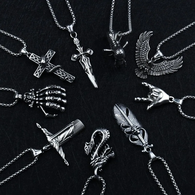 

Hip Hop Men's Fashion Cross Necklace Pendant Jewelry Pendant Accessories Gothic Punk Party Jewelry Anniversary Gift