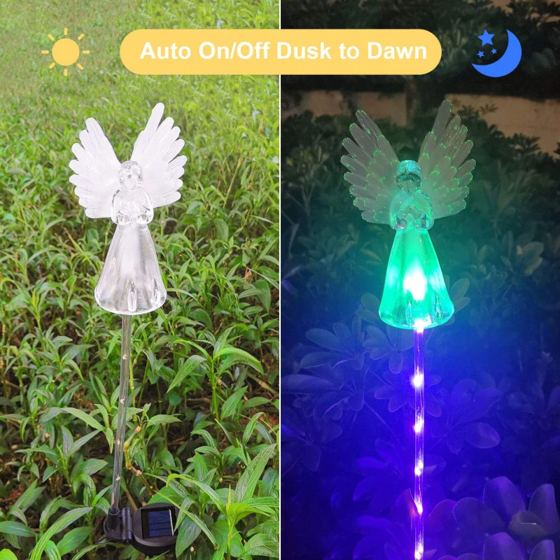 Садовый светильник Ангел на солнечной батарее водонепроницаемый фонарь для
