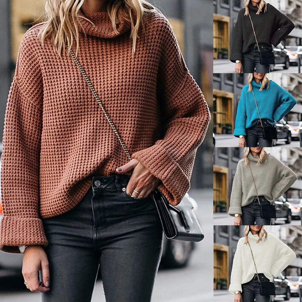 Свитера с высоким воротником осень зима новый женский толстый свитер 4 вида