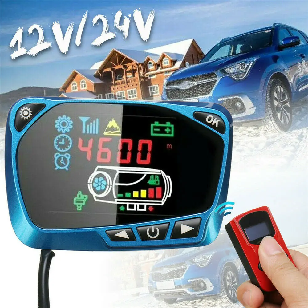 

12V/24V Car Heater Air Diesel Heating Parking Remote Controller + LCD Monitor Switch Board