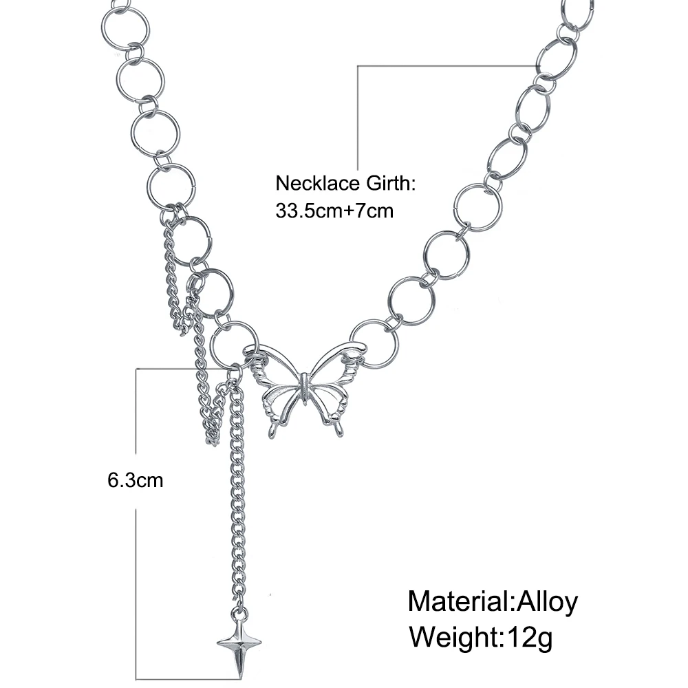 

Fashion Butterfly Necklace Female Personality Clavicle Chain Necklace for Women Double-layer Pendant Necklaces Dropshipping