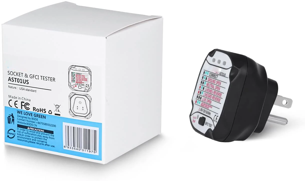 Устройство для проверки цепи розетки 90-120 В США тестер утечки настенной вилки