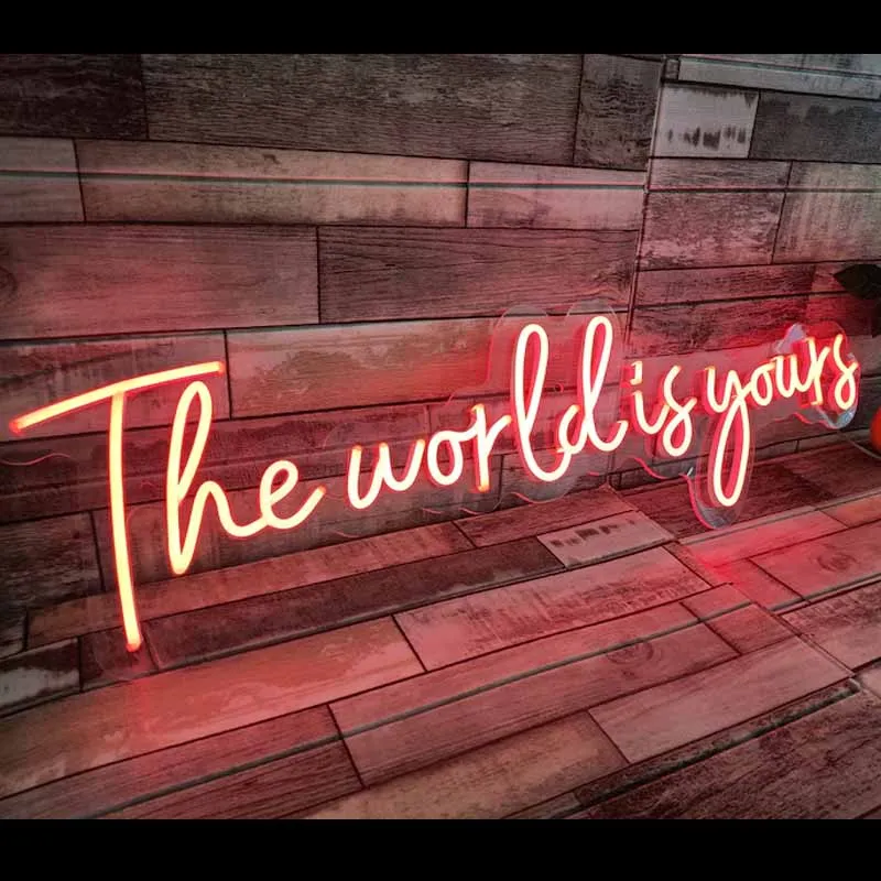 

Custom led the world is yours wedding flexible Neon Night Light Sign indoor Home Bar Wall Bedroom Decoration Happy Birthday