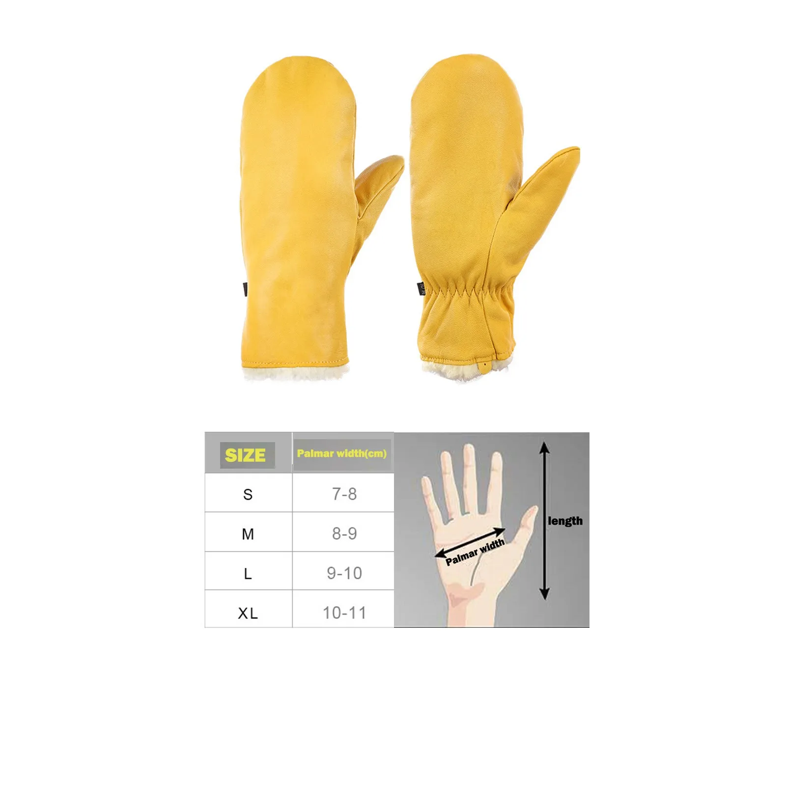 

High Quality Working Driving Thick Cowhide Leather Protection Safety Gloves Yellow Warm Anti-slip Wear-resistant Gloves 2021