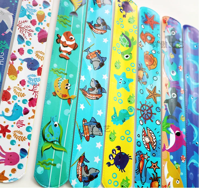 Океана вечерние мультфильм Животные шлепок Браслеты Акула Дельфин Подводное