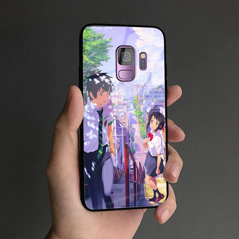 YOURNAME 7 Ваше имя Фильм аниме мягкий силиконовый стеклянный чехол для телефона крышка оболочка для samsung Galaxy S8 S9 S10e S10 Note 8 9 10 Plus - Цвет: YOURNAME 7