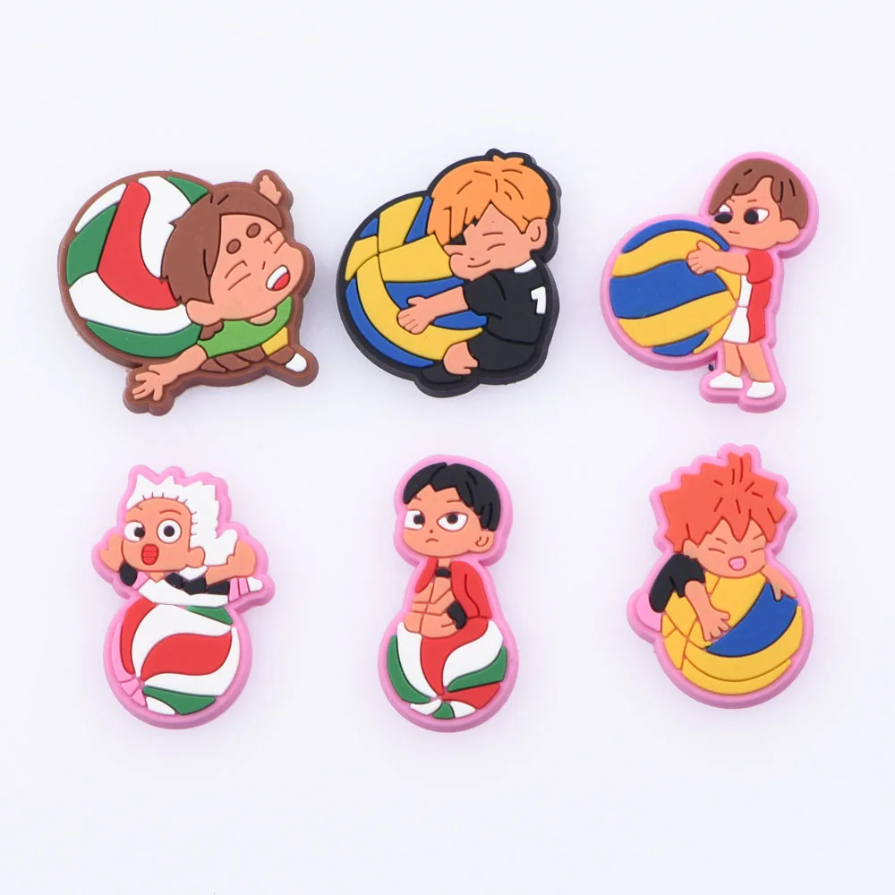 Best Sell 1 Pcs Croc Shoe Charms Kid's Playing Ball Shoes Decoration Girl Cosplay Bracelet Accessories Medieval Times King Queen