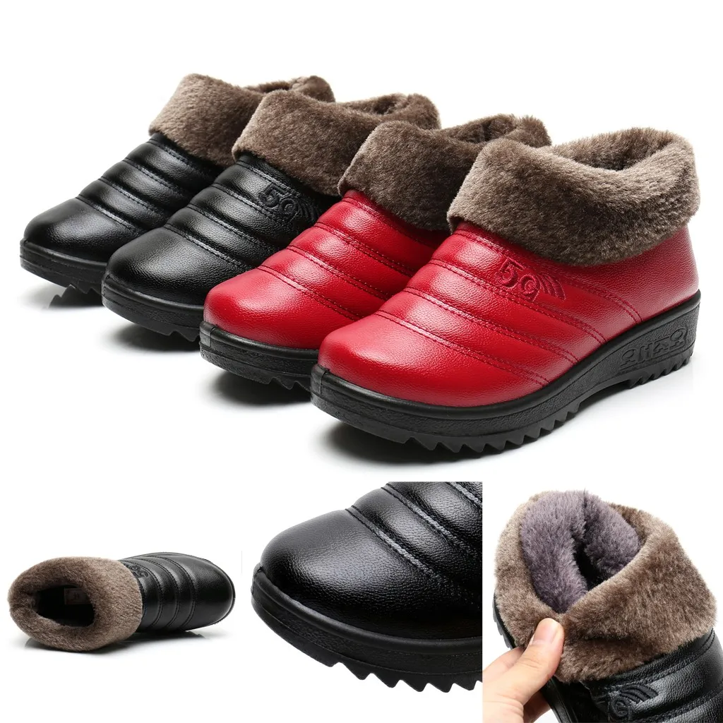 

Women's snow boots winter warm fur ankle boots thick-soled cotton shoes women's flat waterproof non-slip wool old shoes