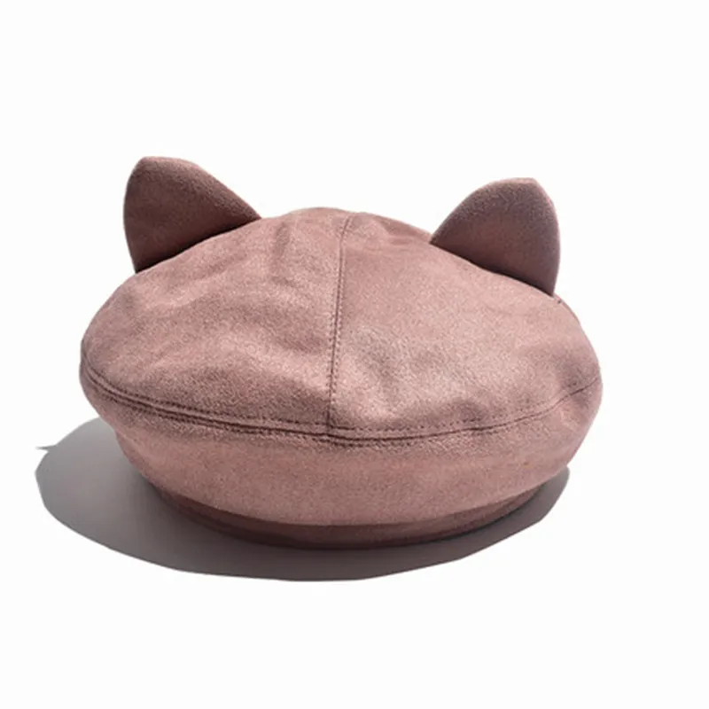 

Hat Woman Sweet Lovely Cat Ear Painter Hat Fashion Street Trend Beret Tides
