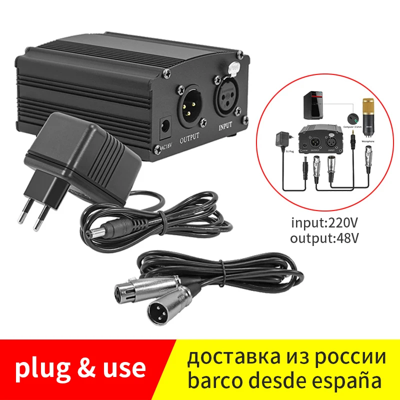 Адаптер Phantom Power 48В для конденсаторного студийного микрофона BM 800|Микрофоны| |