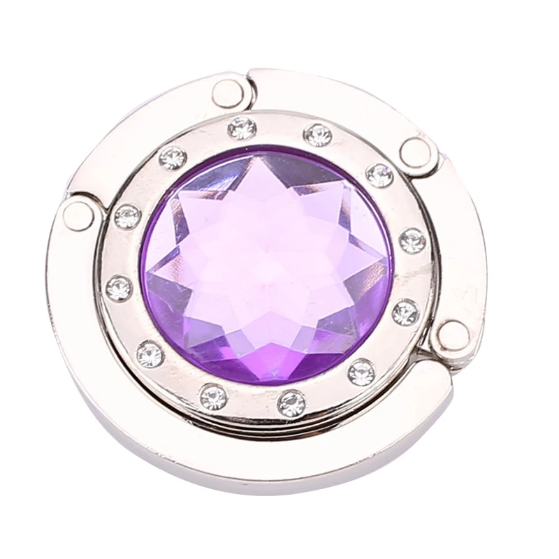Light Purple Крючок Портативный Волшебный крючок сумка складная вешалка Прочный Стол Держатель кристалл сплав крючок для сумки вешалка для домашнего хранения - Цвет: Light Purple