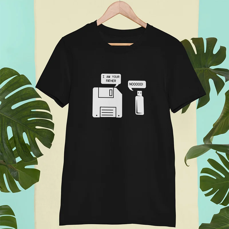 USB Floppy Disk I am Your Father T-shirt Geek Gifts Tshirt Vintage 100% Cotton High Quality Design Tops Tee