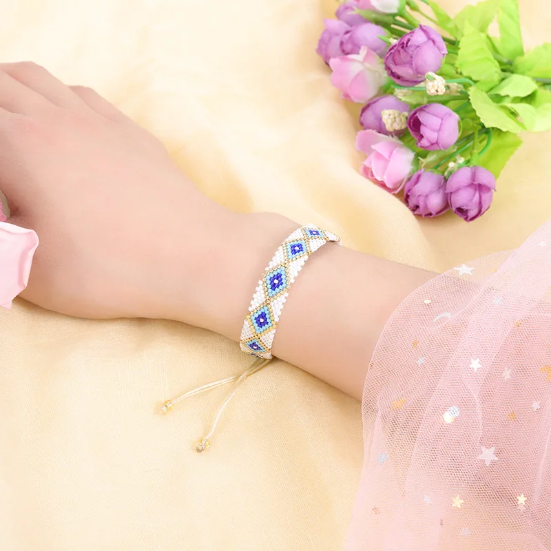 Женский браслет в стиле бохо с розовыми сердечками браслеты ручной работы