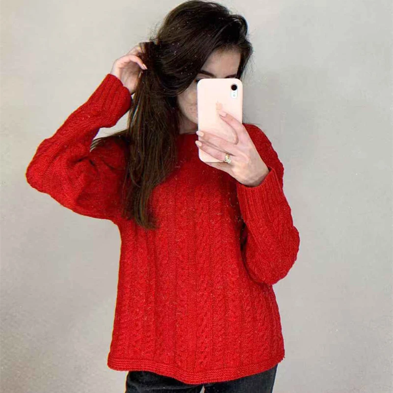 HziriP 2019 Autumn Winter Stylish Knitted Sweater High Quality Fashion Loose Pullover Free Female Casual Sweaters 4 Colors | Женская