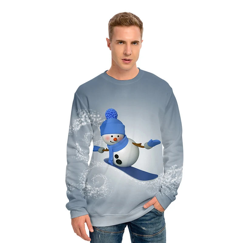 

Merry Christmas Snowman Kawaii 3d Hoodies Pullover Fashion Men Women Capless Sweatshirts Casual Long Sleeve Sport 3D Hoodie Tops