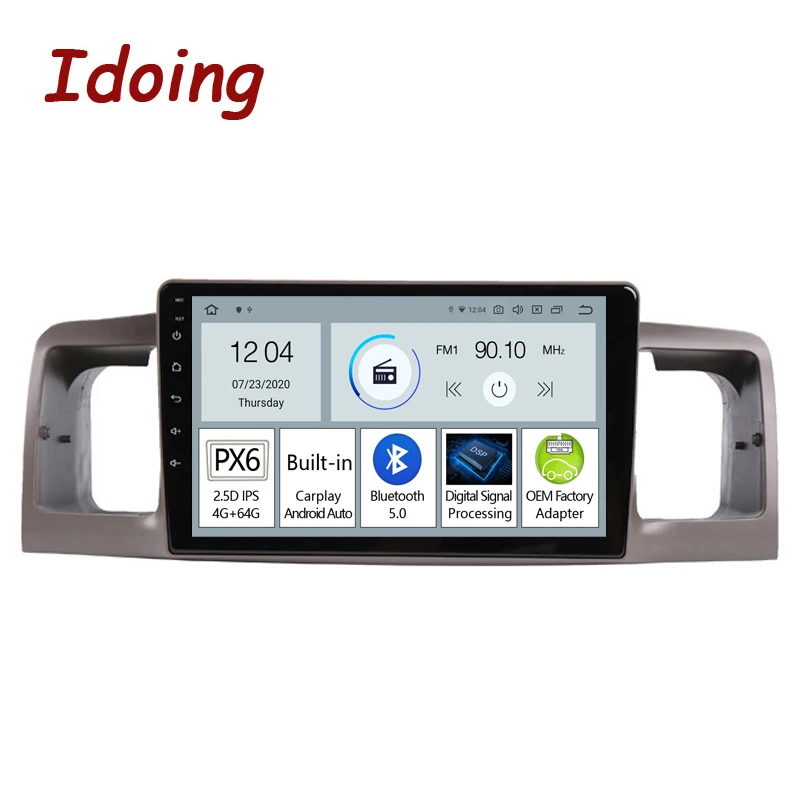 Idoing 9&quotPX6 Car Radio Player Android Auto For Toyota Corolla E130 E120 2000-2006 GPS Navigation Carplay Head Unit Plug And Play |