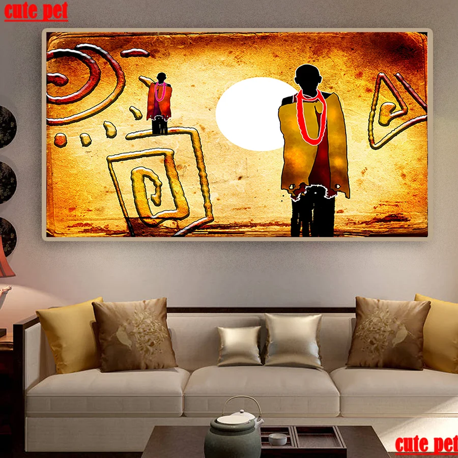 Большой 5d мозаичный узор алмазная вышивка живопись абстрактная африканская