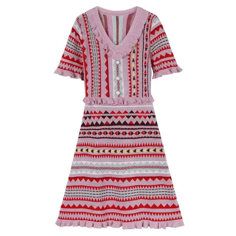 Женское трикотажное платье без рукавов в радужную полоску | Женская одежда