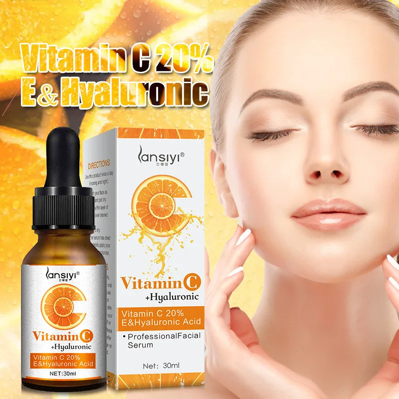 

Vitamin C Facial Serum Whitening Brightening Moisturizing Lighten Spots Anti-Wrinkle Anti-Aging Hyaluronic Acid Facial Essence