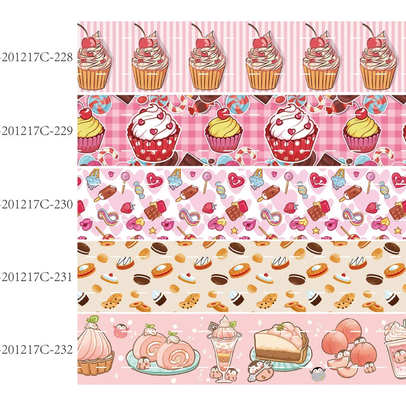 

Printed cake pattern grosgrain ribbon(50 yards/lot) New style 7/8" 22MM