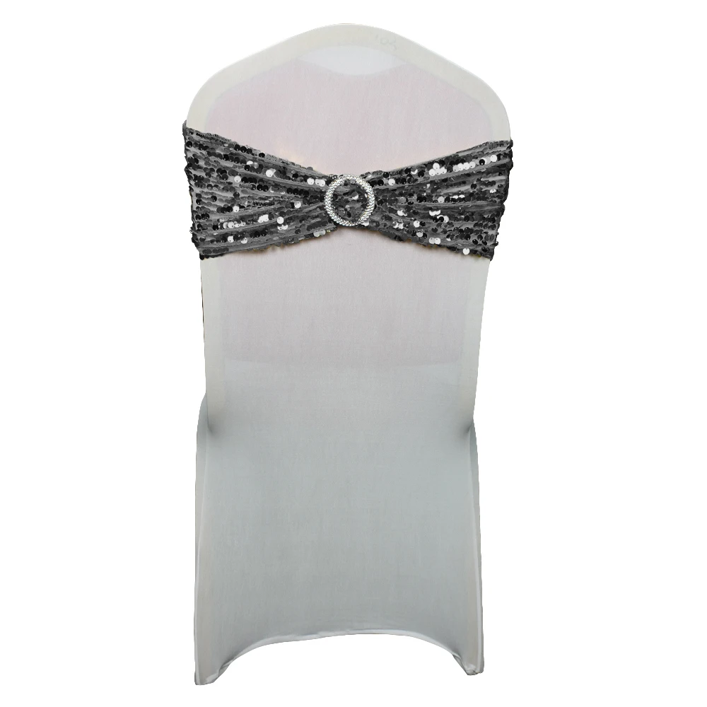 1 шт. свадебные спандекс золотые блестки ленты для стульев с пряжкой эластичные