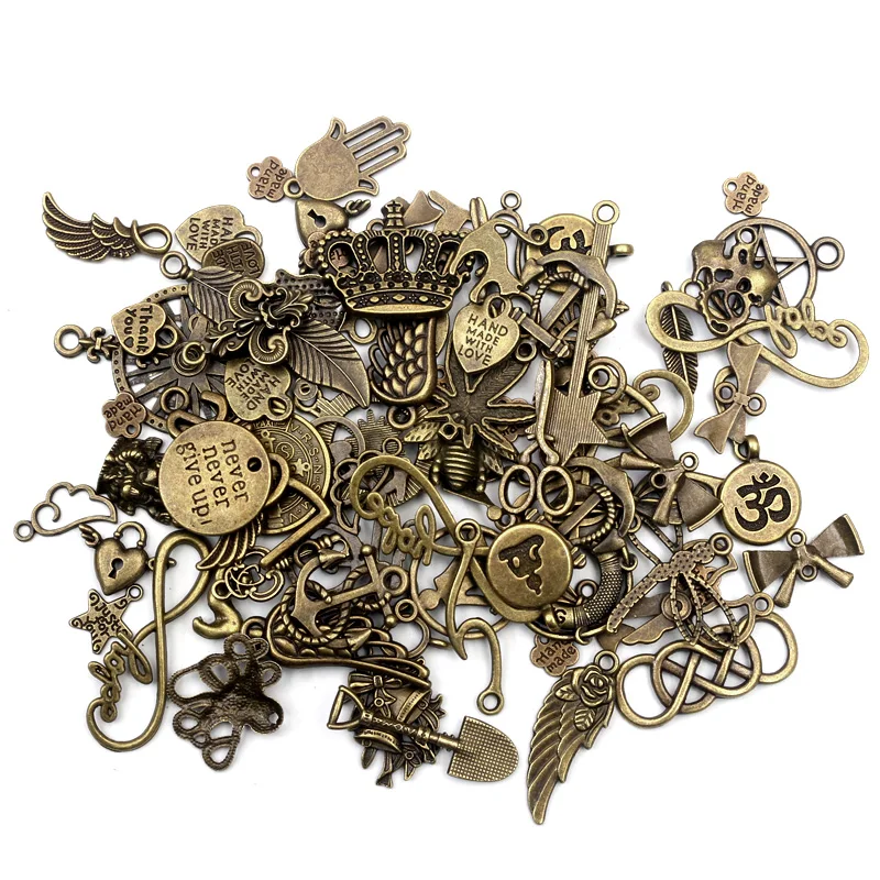 100 шт. смешанный цинковый сплав ювелирные аксессуары Поиск DIY металлический кулон
