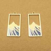 10pcs 16x32mm enamel mountain charm for jewelry making cute earring pendant bracelet charms necklace accessories diy material