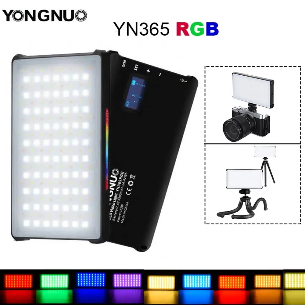 YONGNUO YN365 RGB светильник 12W Карманный на камеру красочный свет для фотосъемки Sony Nikon