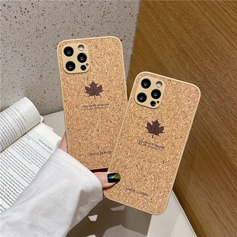 Чехлы с древесным рисунком кленового листа для Apple iphone 12 11 Pro Max мягкий модный