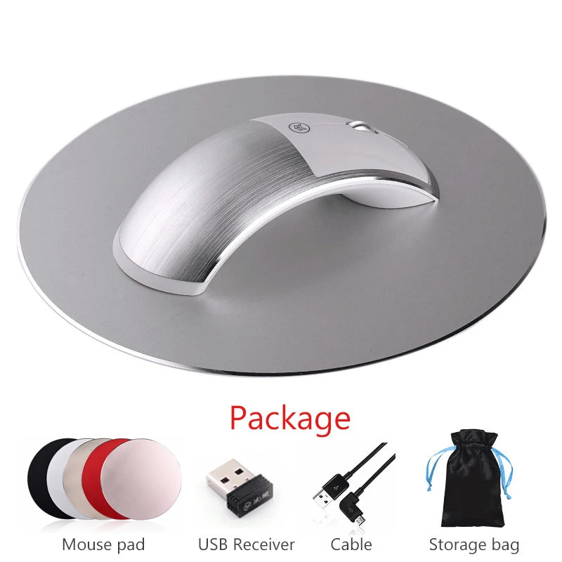 Silver 2,4G USB Беспроводная+ Bluetooth мышь перезаряжаемая Бесшумная игровая мышь для Macbook lenovo hp Dell Asus ноутбука ПК Компьютерные мыши - Цвет: Silver