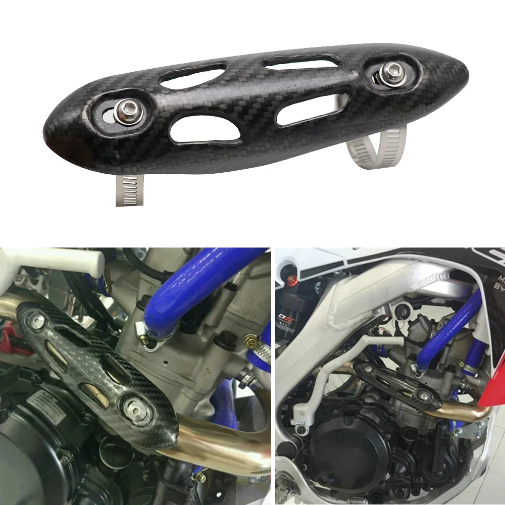 Alconstar-Универсальный мотоциклетный глушитель выхлопной трубы из углеродного волокна протектор тепловой щит крышка для YAMAHA ZUSUKI KAWASAKI