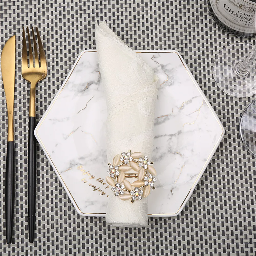 50 шт металлический сплав кольцо для салфеток креативная Золотая Пряжка