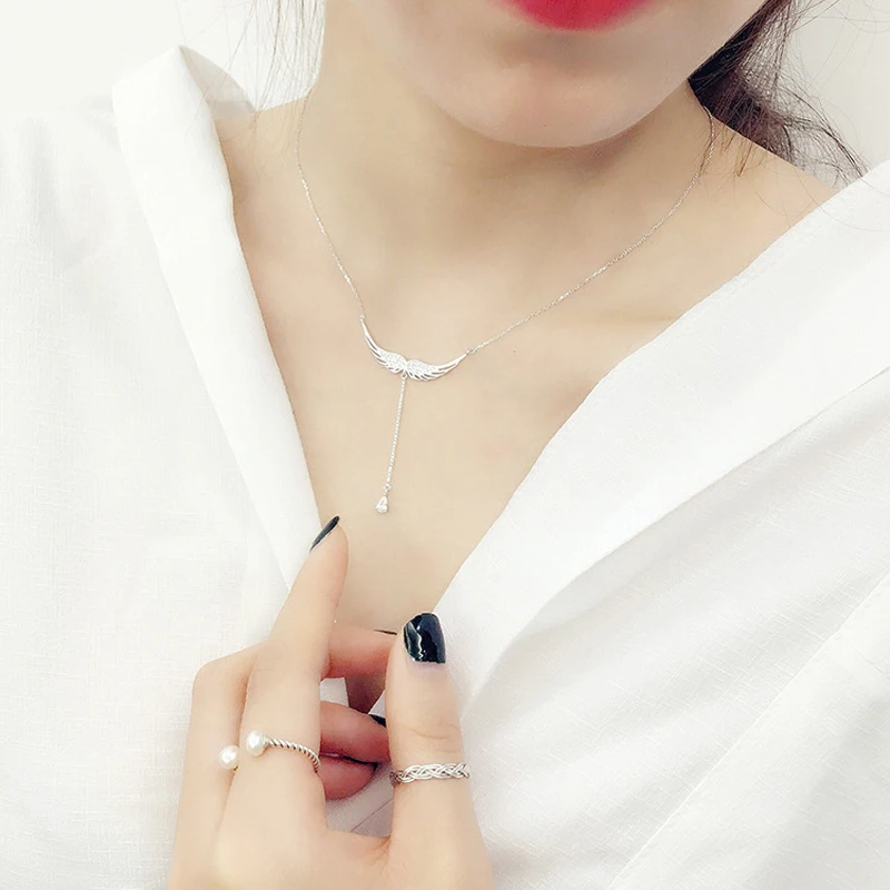 Женские серебряные ожерелья с крыльями циркониевые подарочные украшения|Колье| |