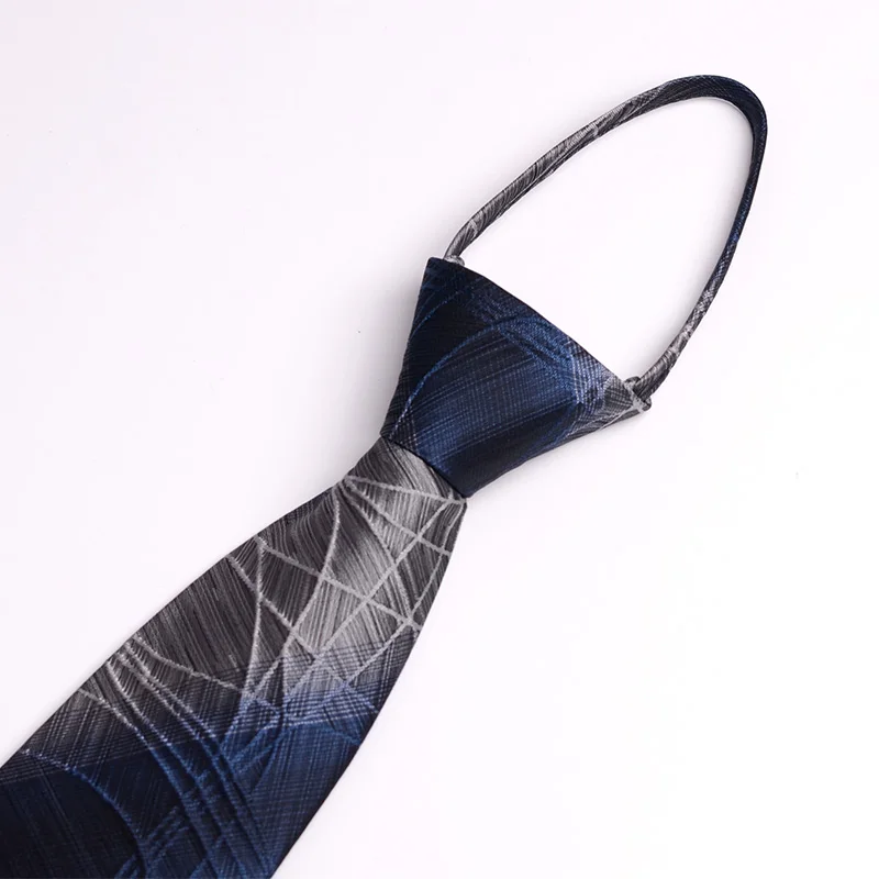 Галстуки мужские 8 см сине-серые градиентные на молнии для свадебной вечеринки