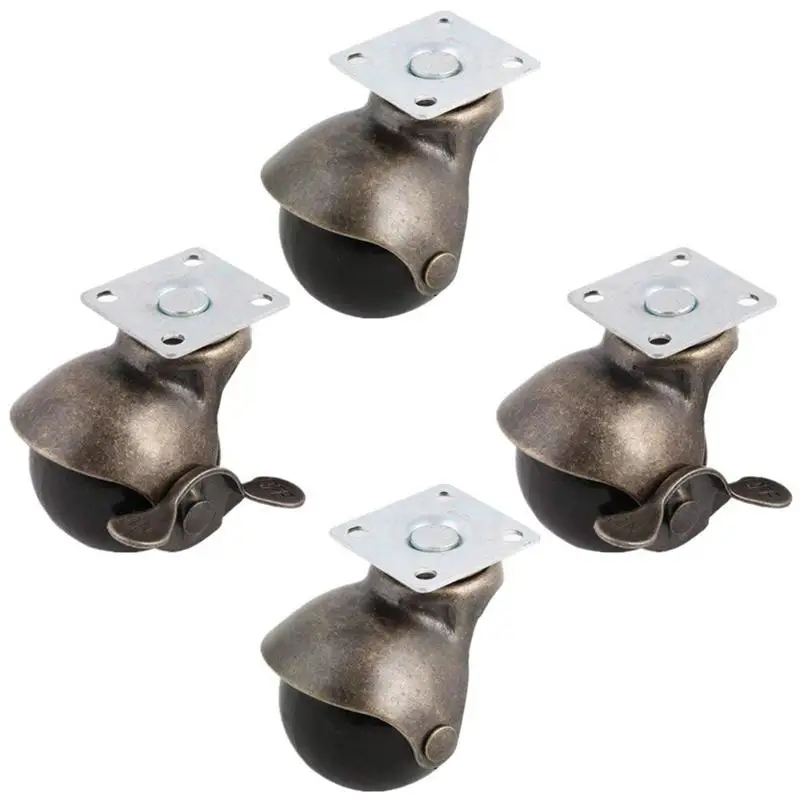 [4 Упак.] шарнир верхняя плита с капюшоном шариковые колесики античная бронза