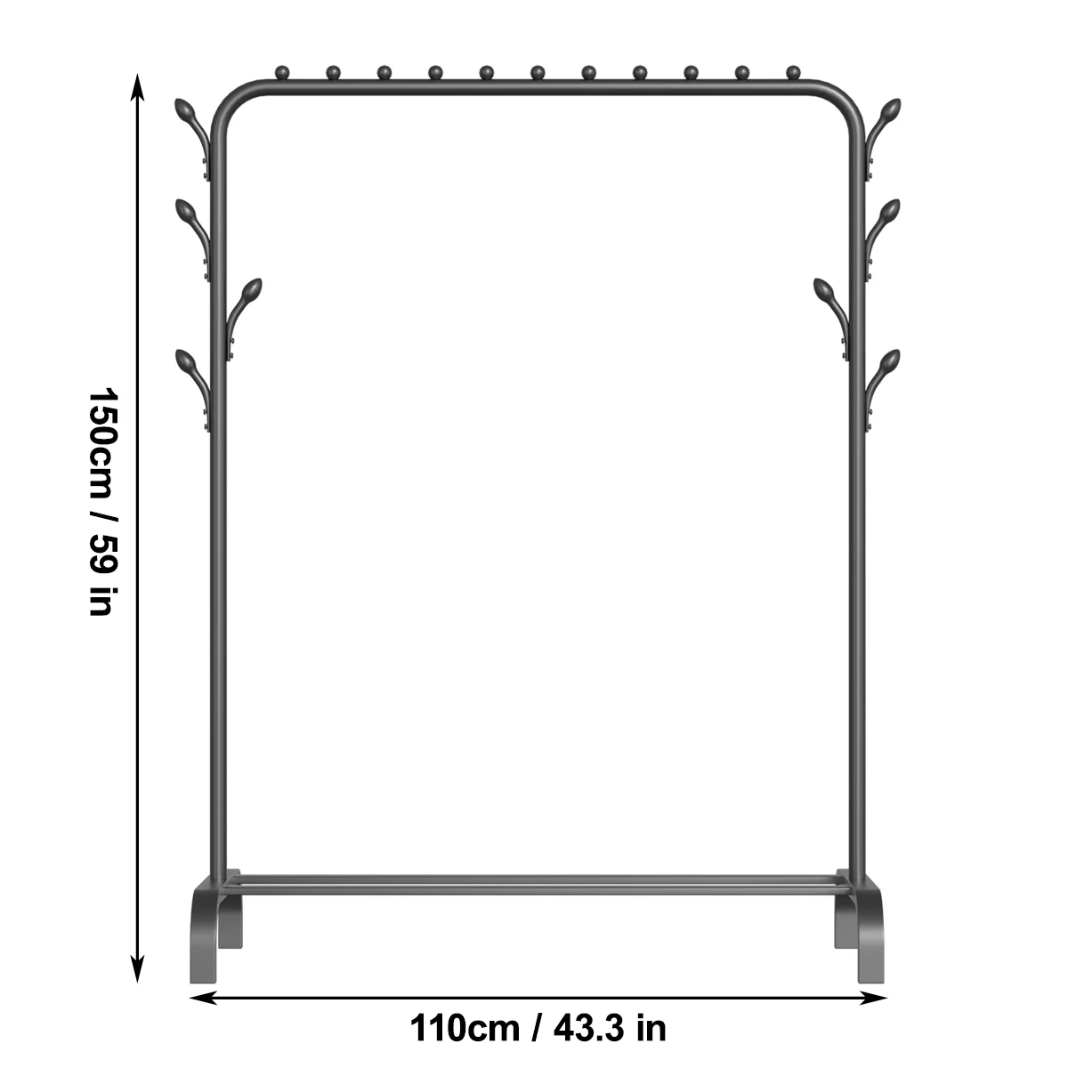 

Double Pole Clothes Rack Floor Coat Rack Bedroom Clothing Removable Storage Rack Simple Clothes Rail Indoor Coat Racks Hanger