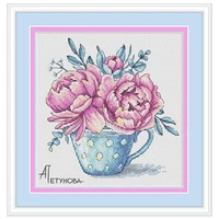 peony tea cup flower patterns counted cross stitch 11ct 14ct diy chinese cross stitch kits embroidery needlework sets home decor