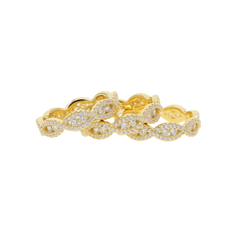Женское Обручальное Кольцо Gold Vermeil серебряное кольцо с 925 пробы сверкающее