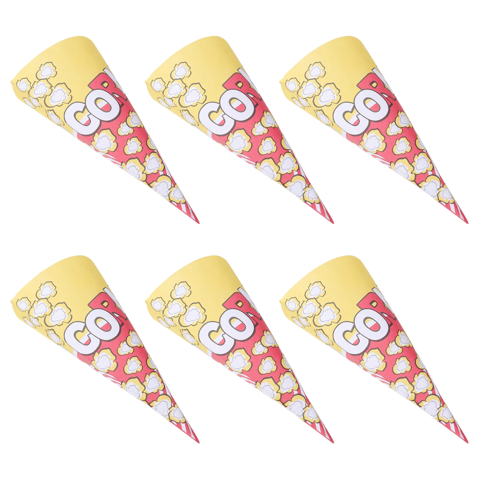 

50pcs Cone Shape Popcorn Paper Bags with Tapered Tips Multifunction Paper Treat Bags for Popcorn Candy Snack