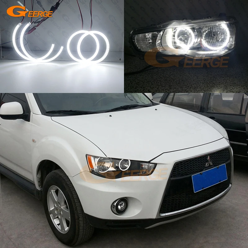 

Для Mitsubishi Outlander II 2010 2011 2012 галогенный головной светильник ультра яркий SMD LED Ангельские Глазки halo кольца Дневной светильник Стайлинг автомоб...