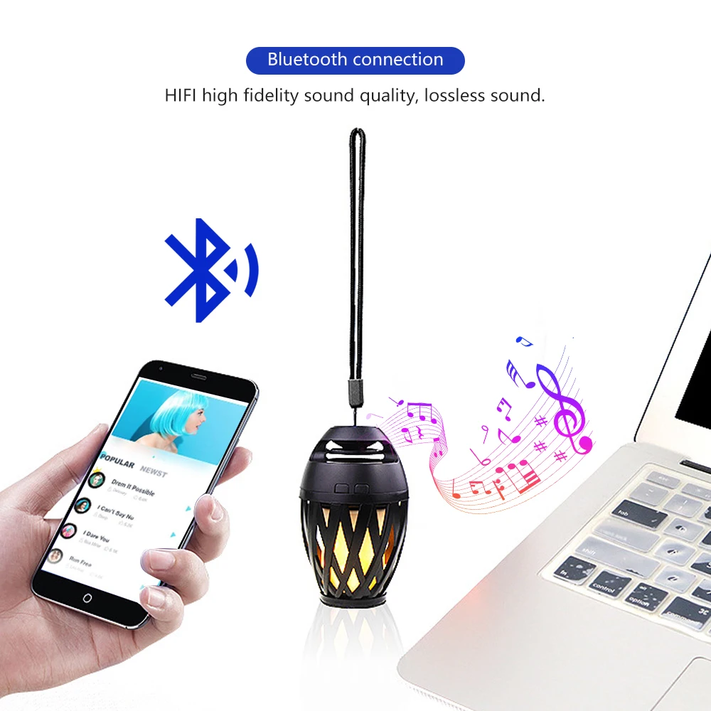 Светодиодный динамик с пламенем s динамик-фонарик стерео беспроводной