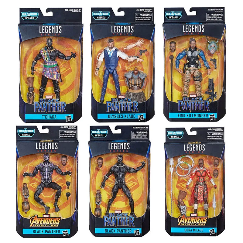 

6inch Hasbro Marvel legends Eric Koenig Black Panther T'Challa Ulysses Klaw Action PVC Collection Model Toy Anime Figure Toys F
