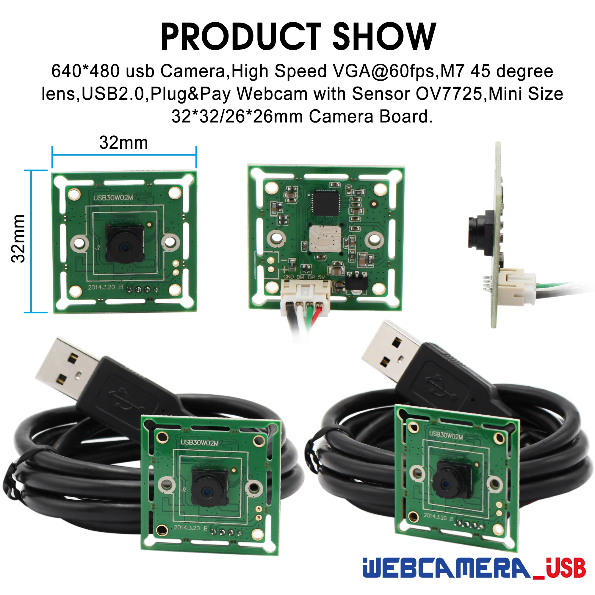 ELP 640 МП 480 x VGA веб камера CMOS OV7725 Микро электронный вращающийся затвор usb плата с